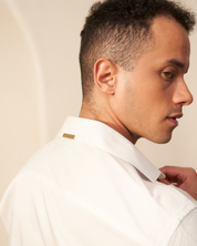 White Shirt with Gold Accent