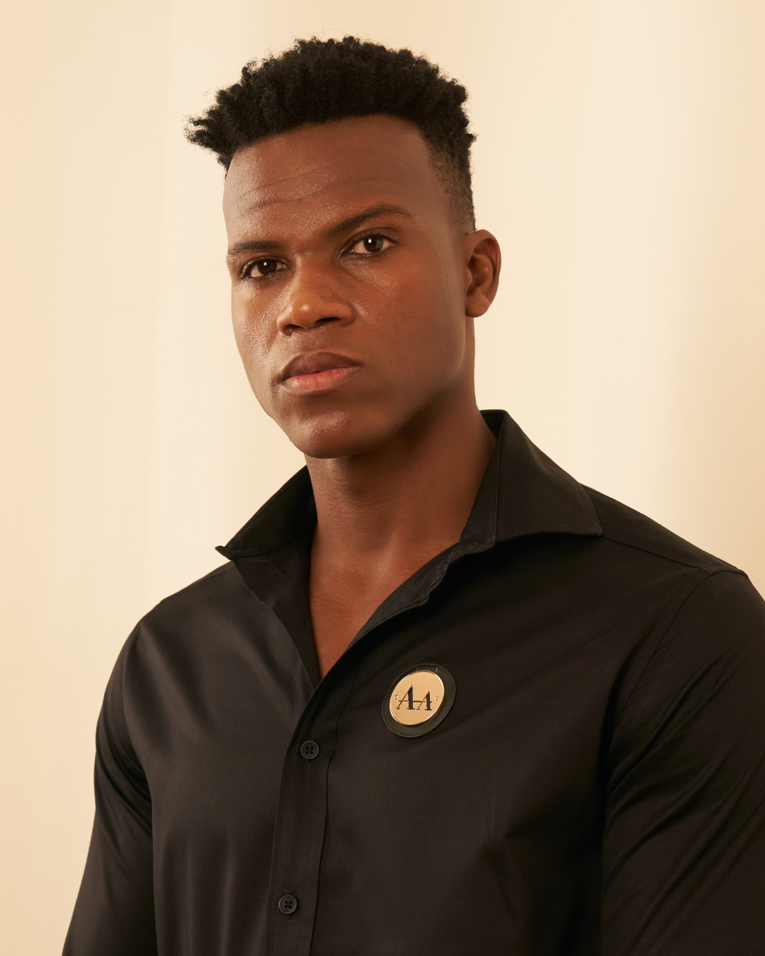 Black Shirt with Golden Accent