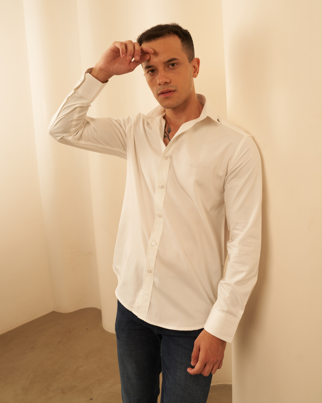 Men’s Slim Fit All White Shirt