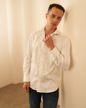Men’s Slim Fit All White Shirt