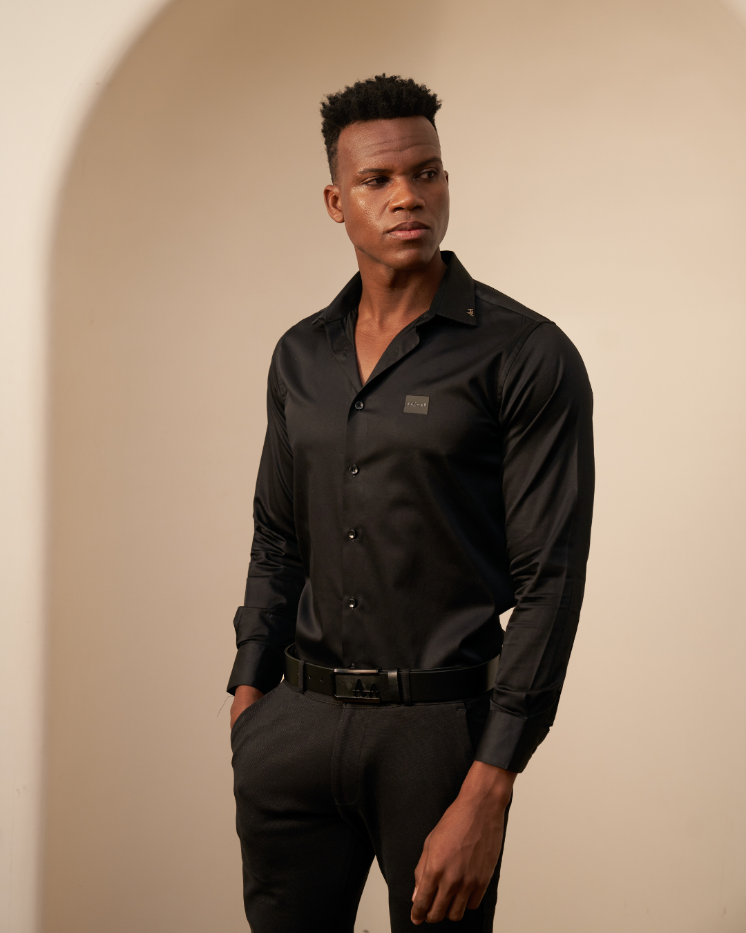 Men's Premium Black Shirt by AACHARI