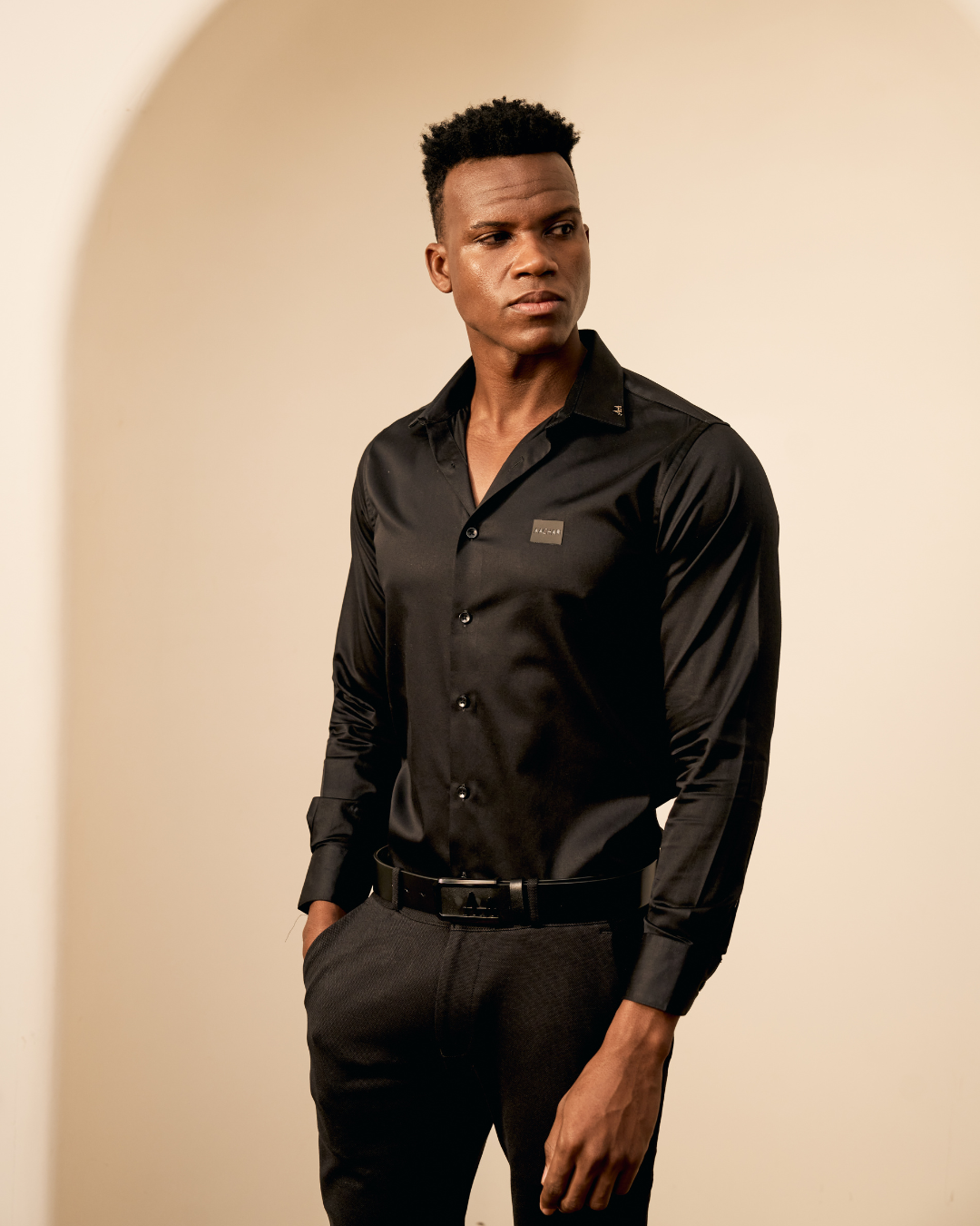 Men's Premium Black Shirt by AACHARI