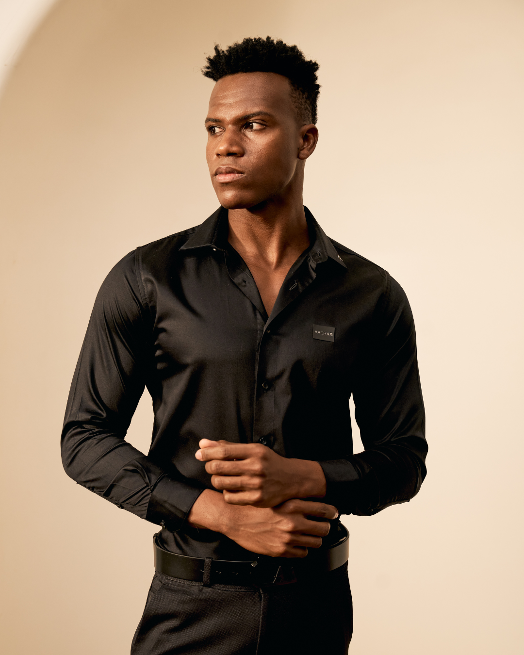 Men's Premium Black Shirt by AACHARI