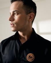 Essential Black Shirt with Brown Accent
