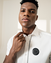 Men's White Shirt – Grey Trim Detail