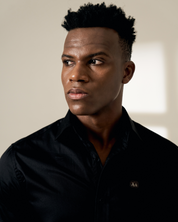 Classic Short-Sleeve Black Button-Up Shirt