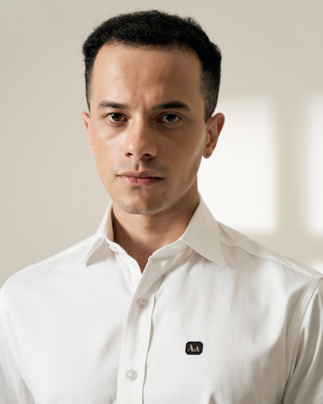 Classic Short-Sleeve White Button-Up Shirt