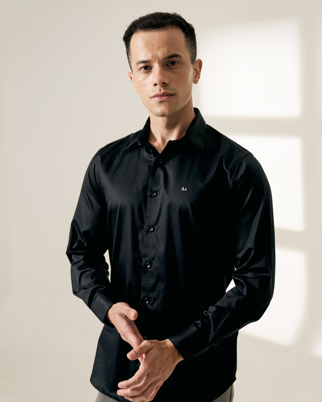 Classic White Slim-Fit Cotton Shirt for Men