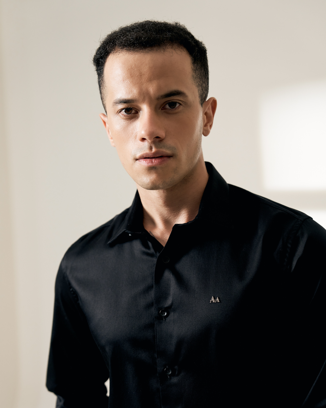 Classic White Slim-Fit Cotton Shirt for Men