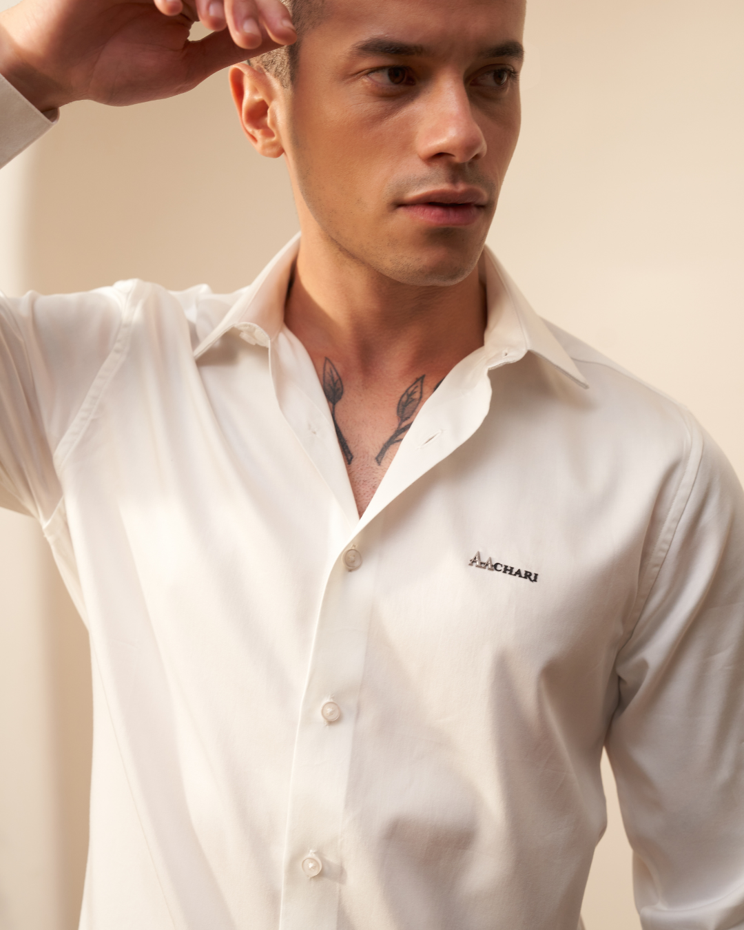 Men’s White Shirt – Aachari Logo