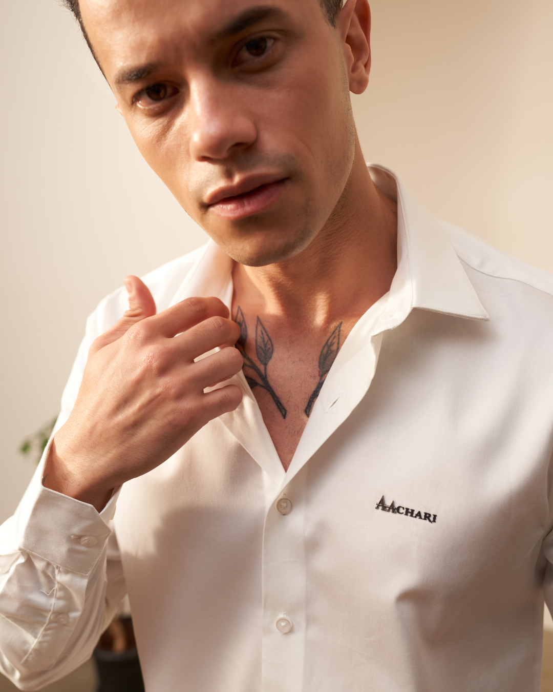 Men’s White Shirt – Aachari Logo