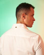 Ivory White Leather Emblem Shirt