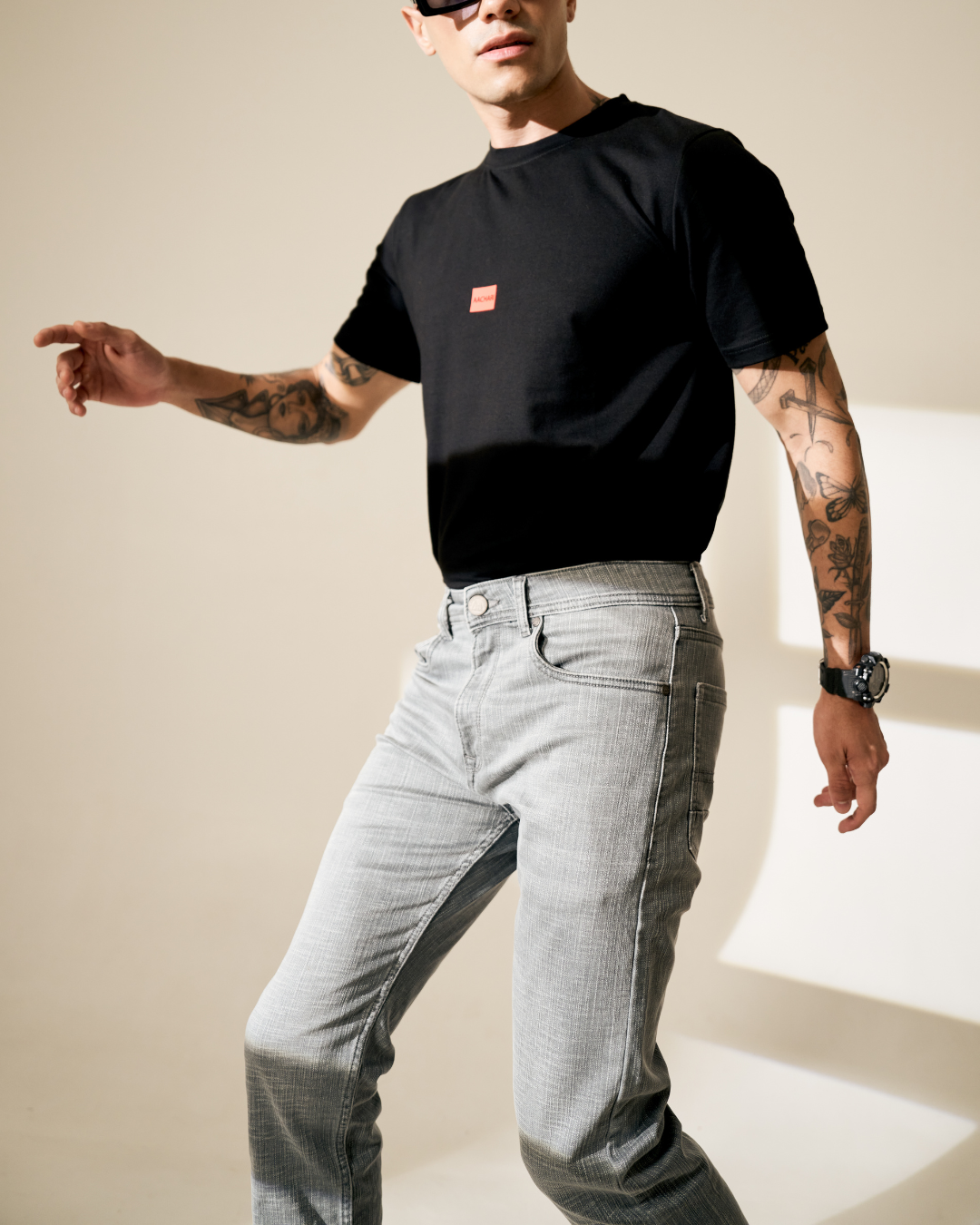 Light Grey Denim Jeans for Men