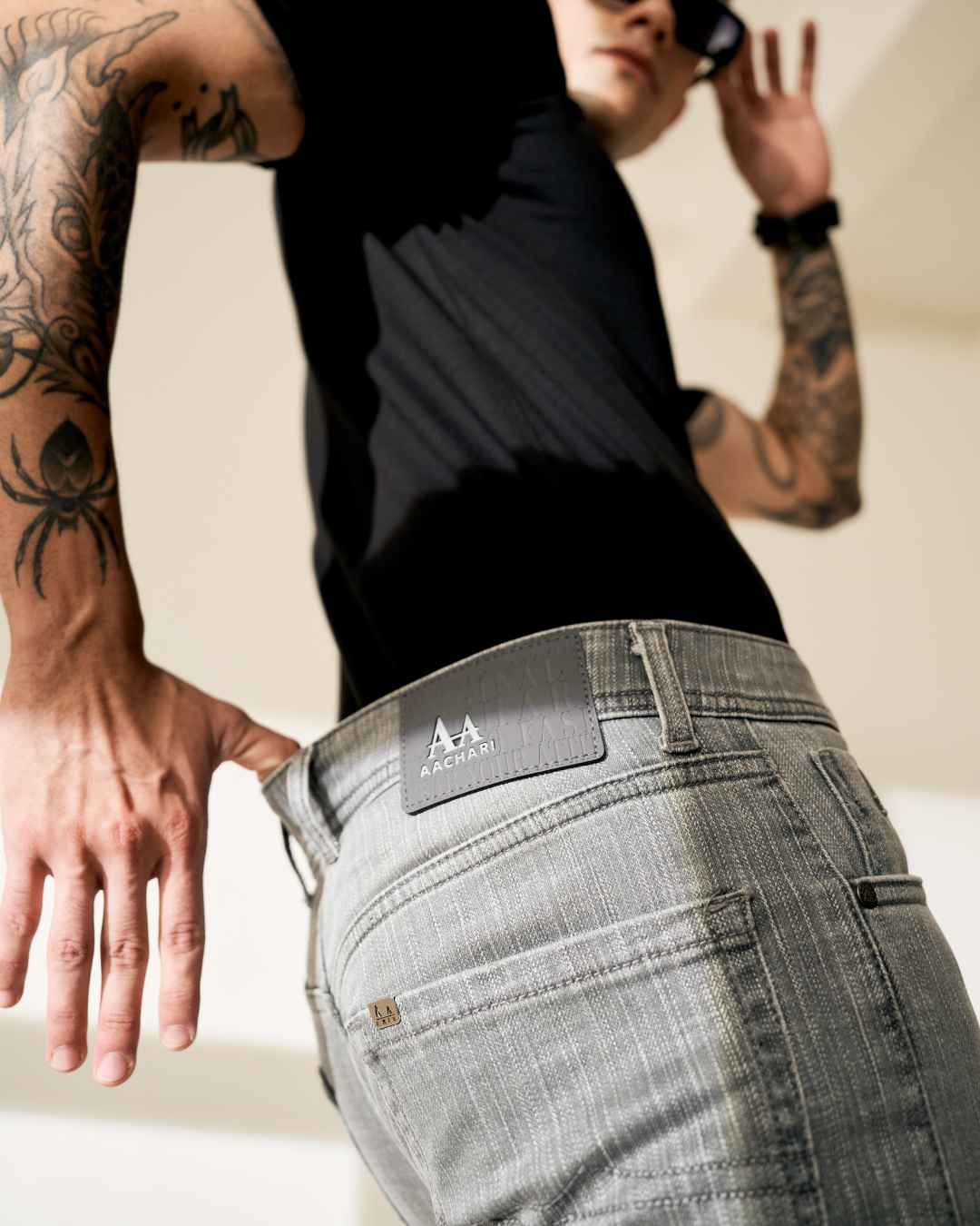 Light Grey Denim Jeans for Men