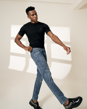 Timeless Tapered Fit Blue Denim Jeans for Men