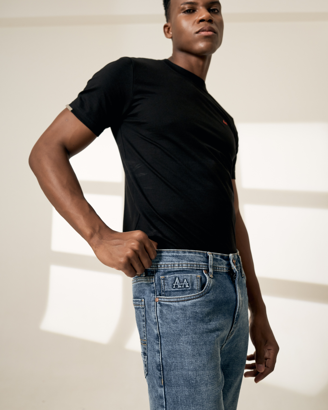 Timeless Tapered Fit Blue Denim Jeans for Men