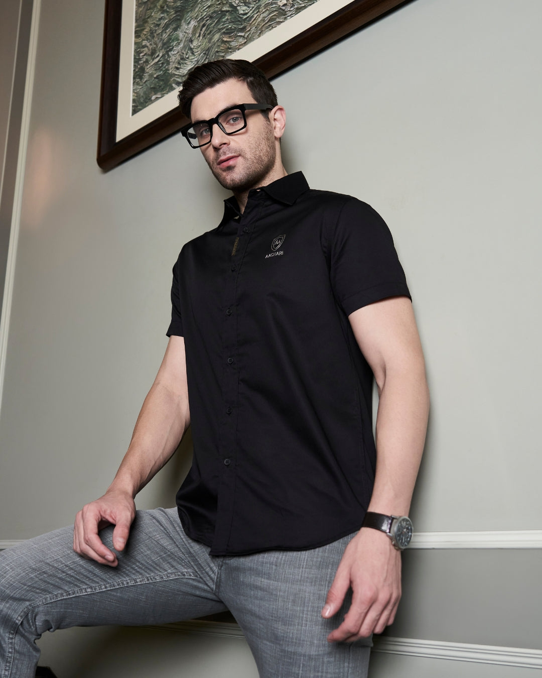 Aachari Tri-Tone Elite Black Shirt