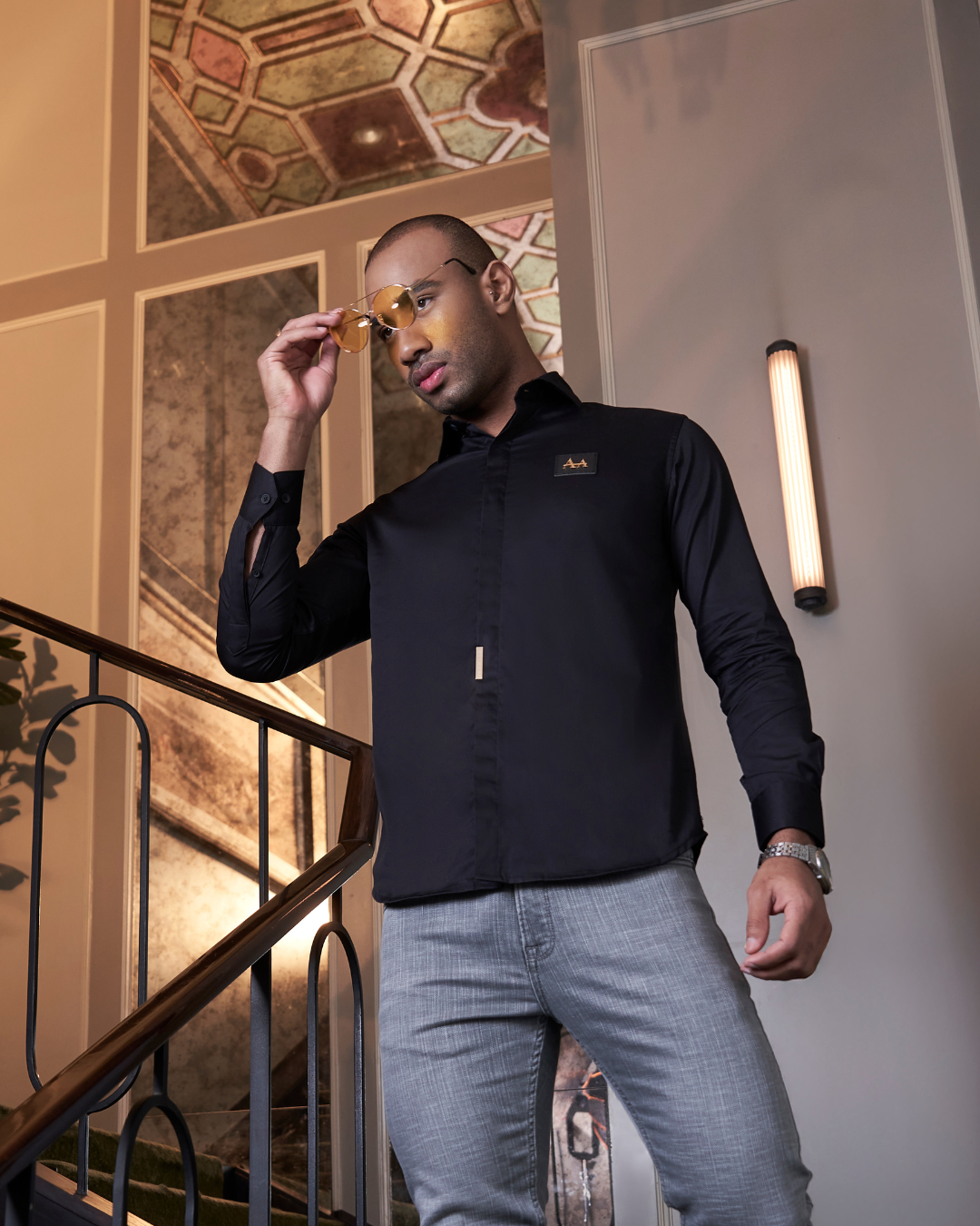 Classic Elegant Men's Black Shirt