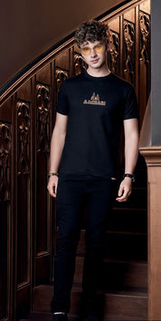 Classic Orange Accent Black T-shirt