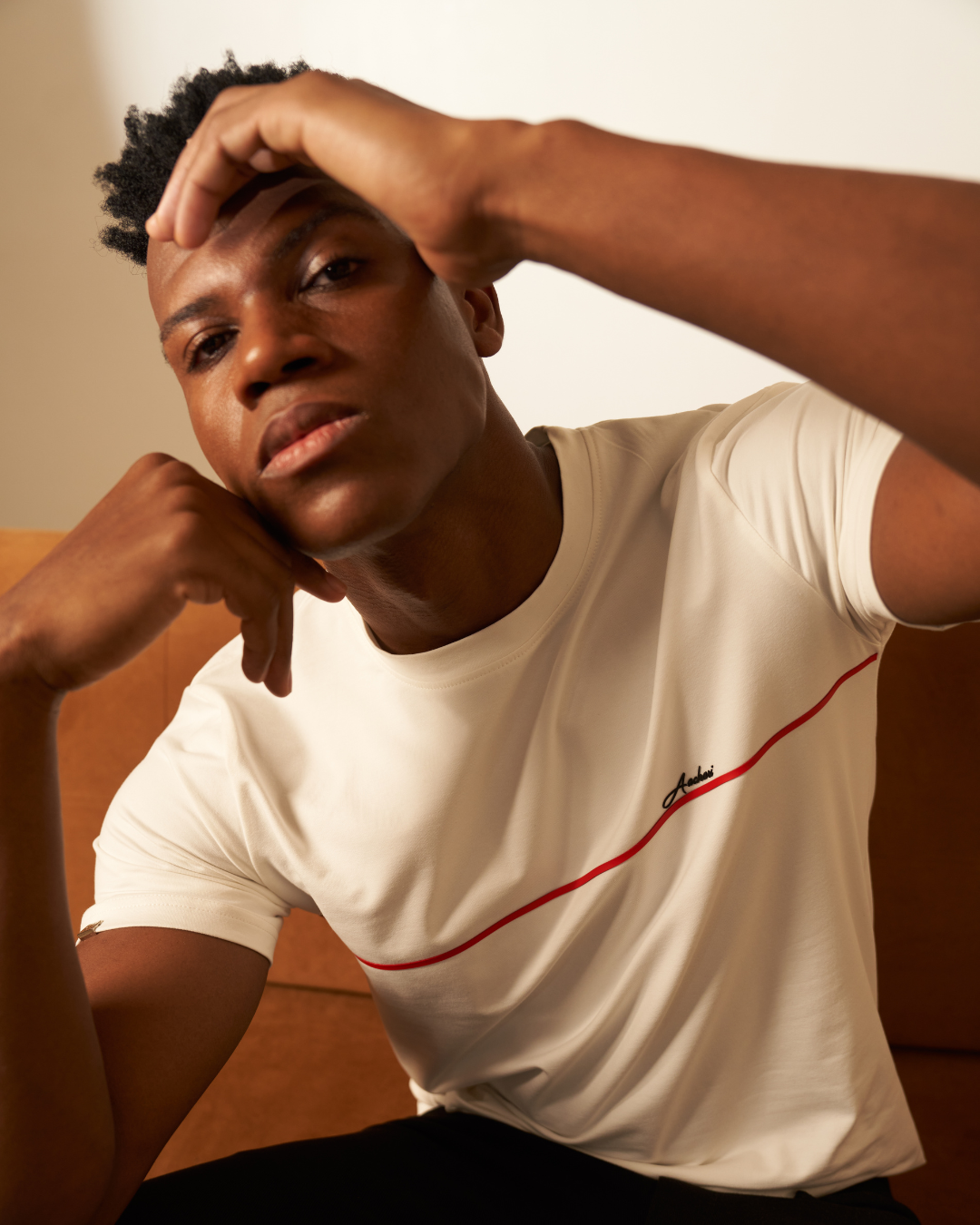 Aachari Red Strip Tshirt