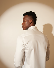 White Shirt with Embroidered Badge