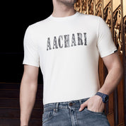 Aachari Men's Casual White T-shirt