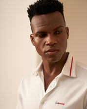 The Red Collar White Shirt