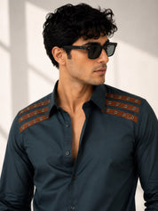 Leather Detail Signature Shirt
