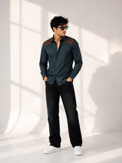 Leather Detail Signature Shirt