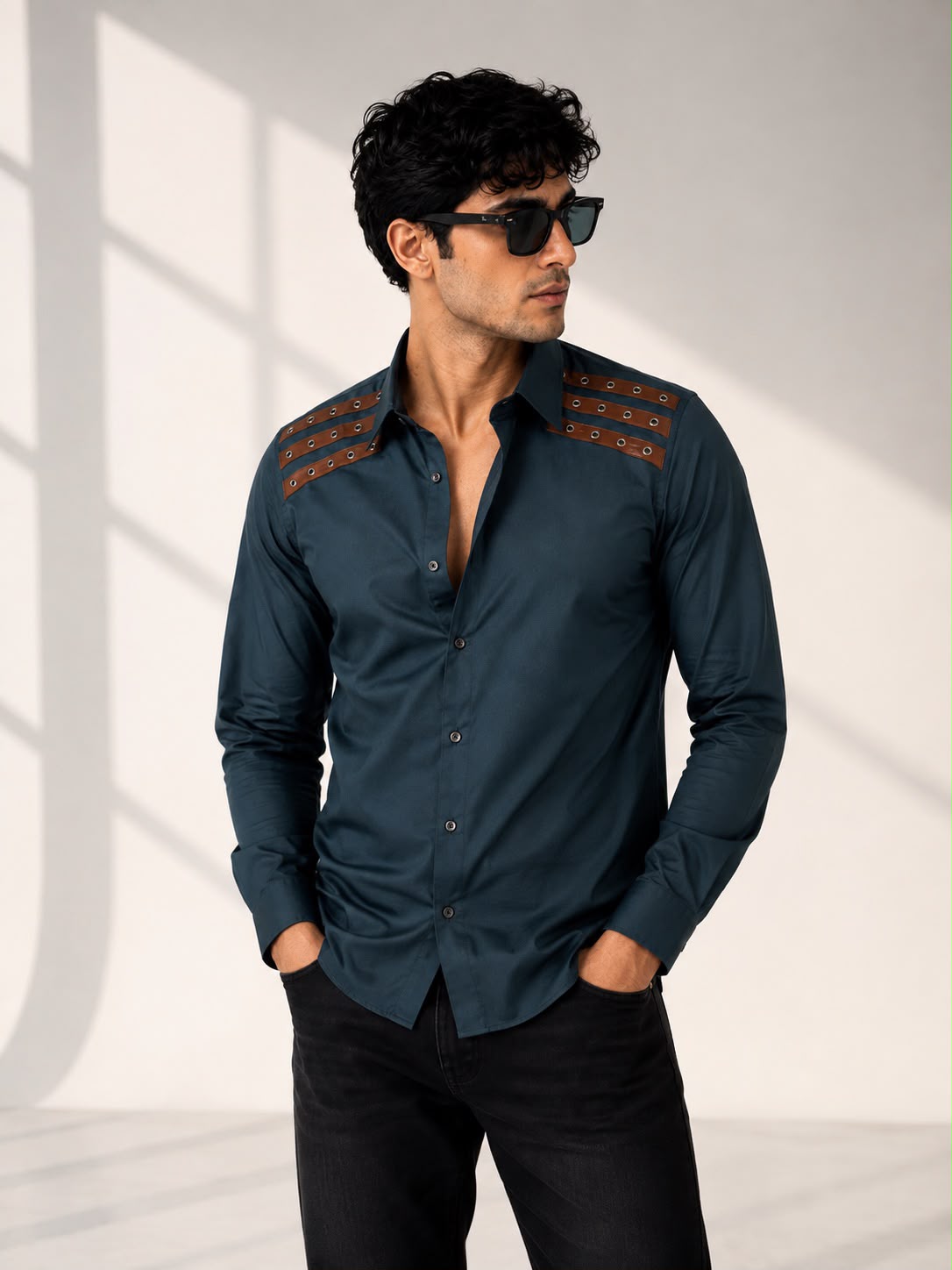 Leather Detail Signature Shirt