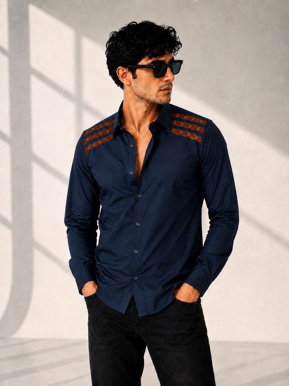 Leather Detail Signature Shirt