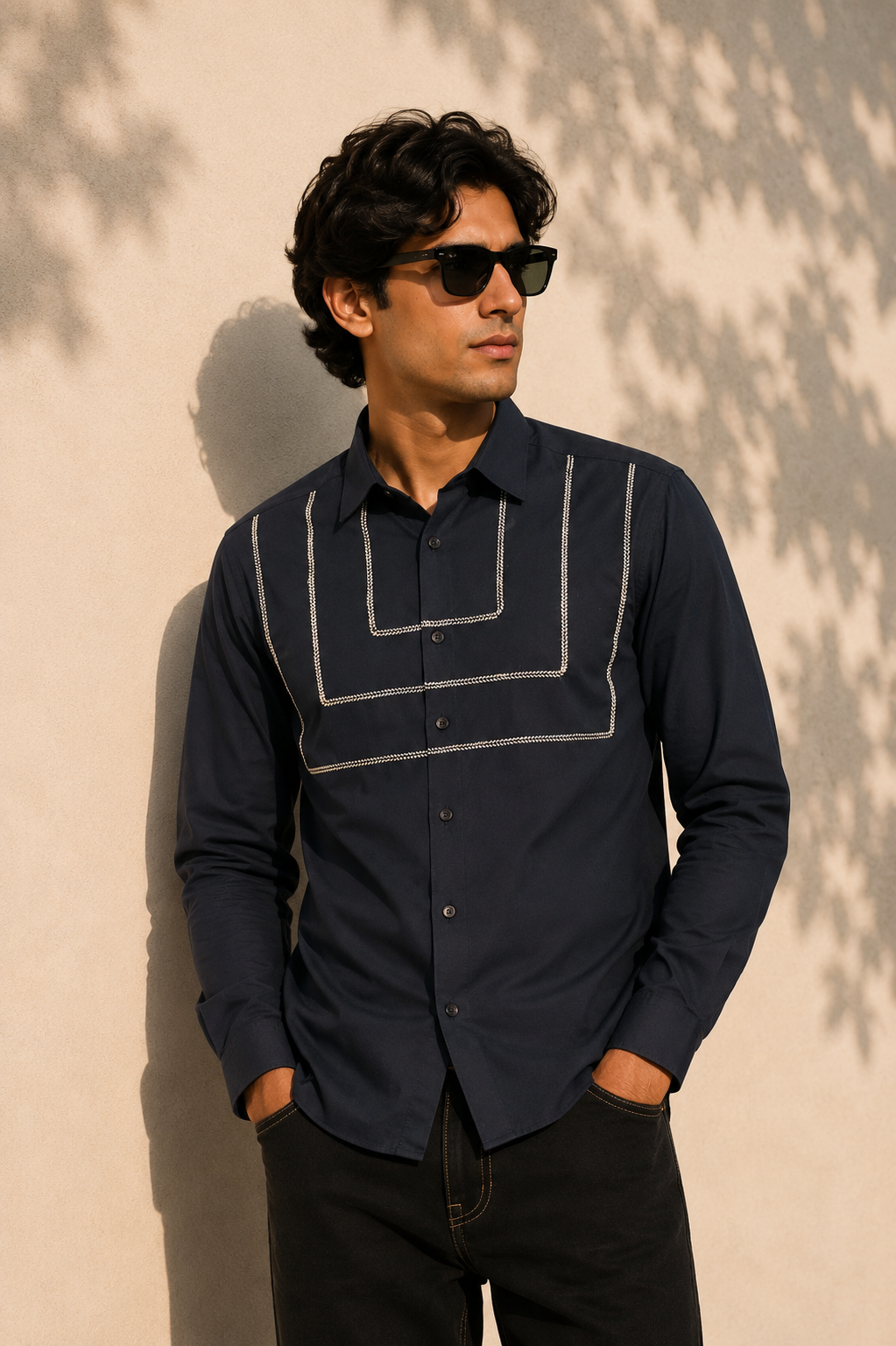 Layered Embroidery Shirt