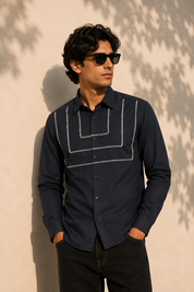 Layered Embroidery Shirt