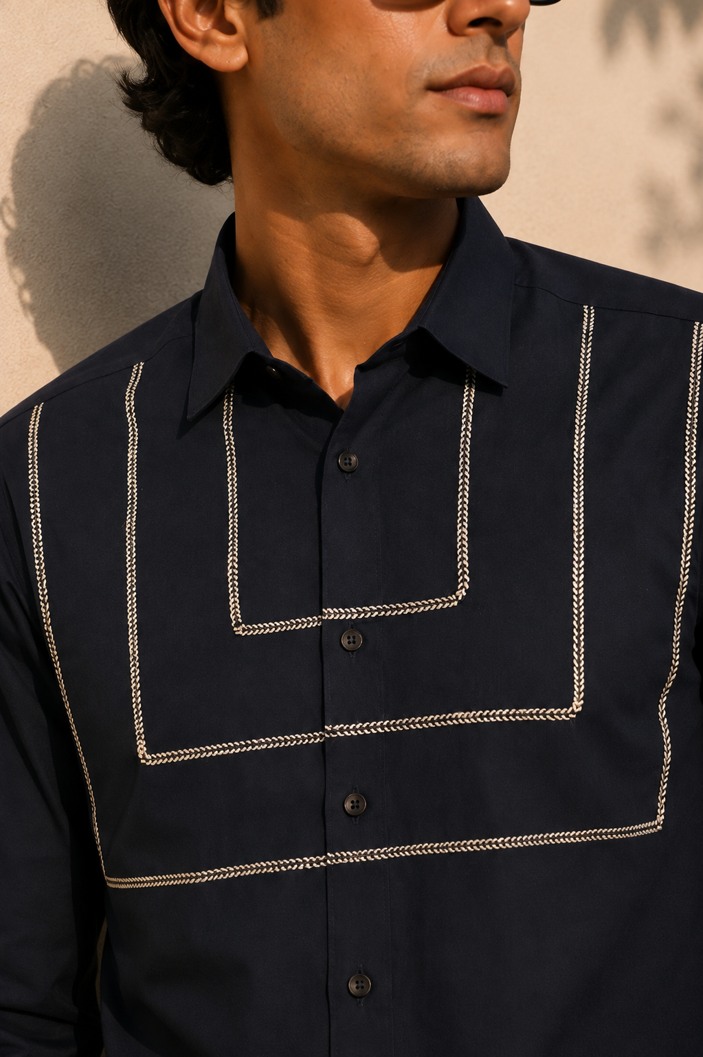 Layered Embroidery Shirt