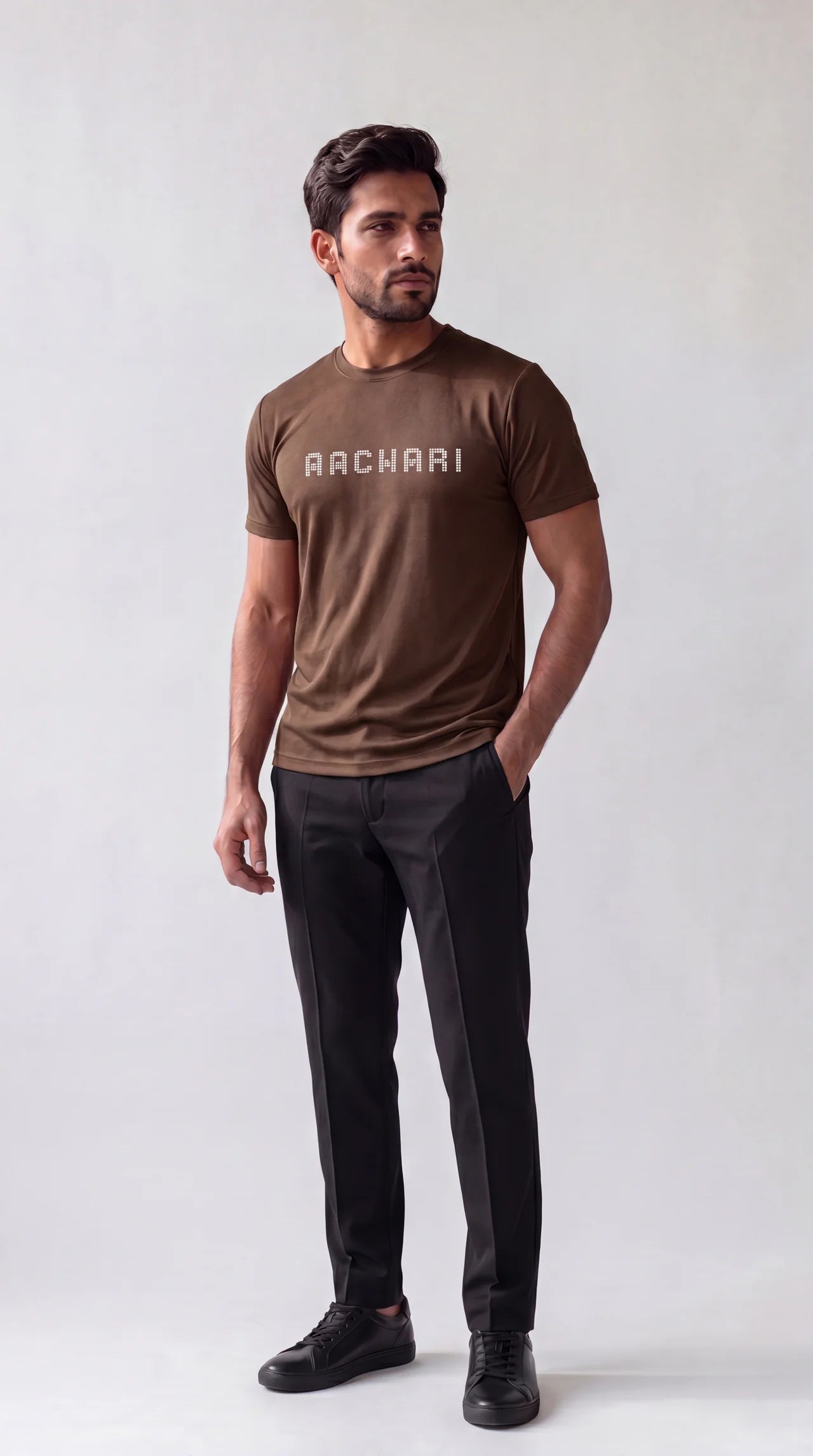 Brown T-shirt with Neon Green Tint