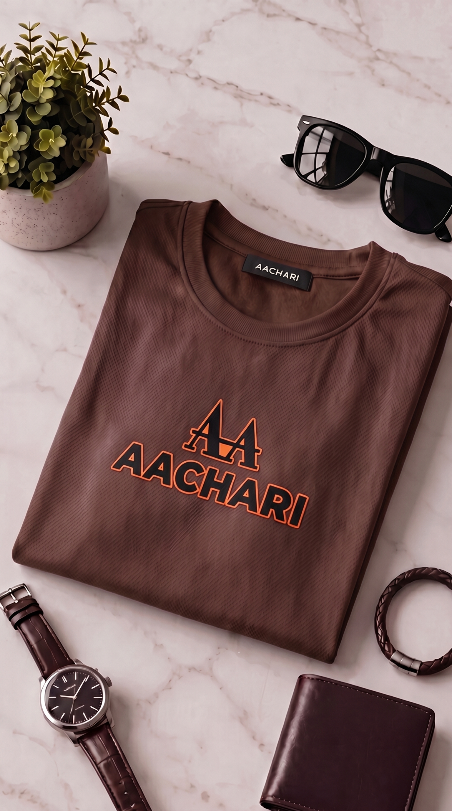 Aachari Classic Brown T-Shirt