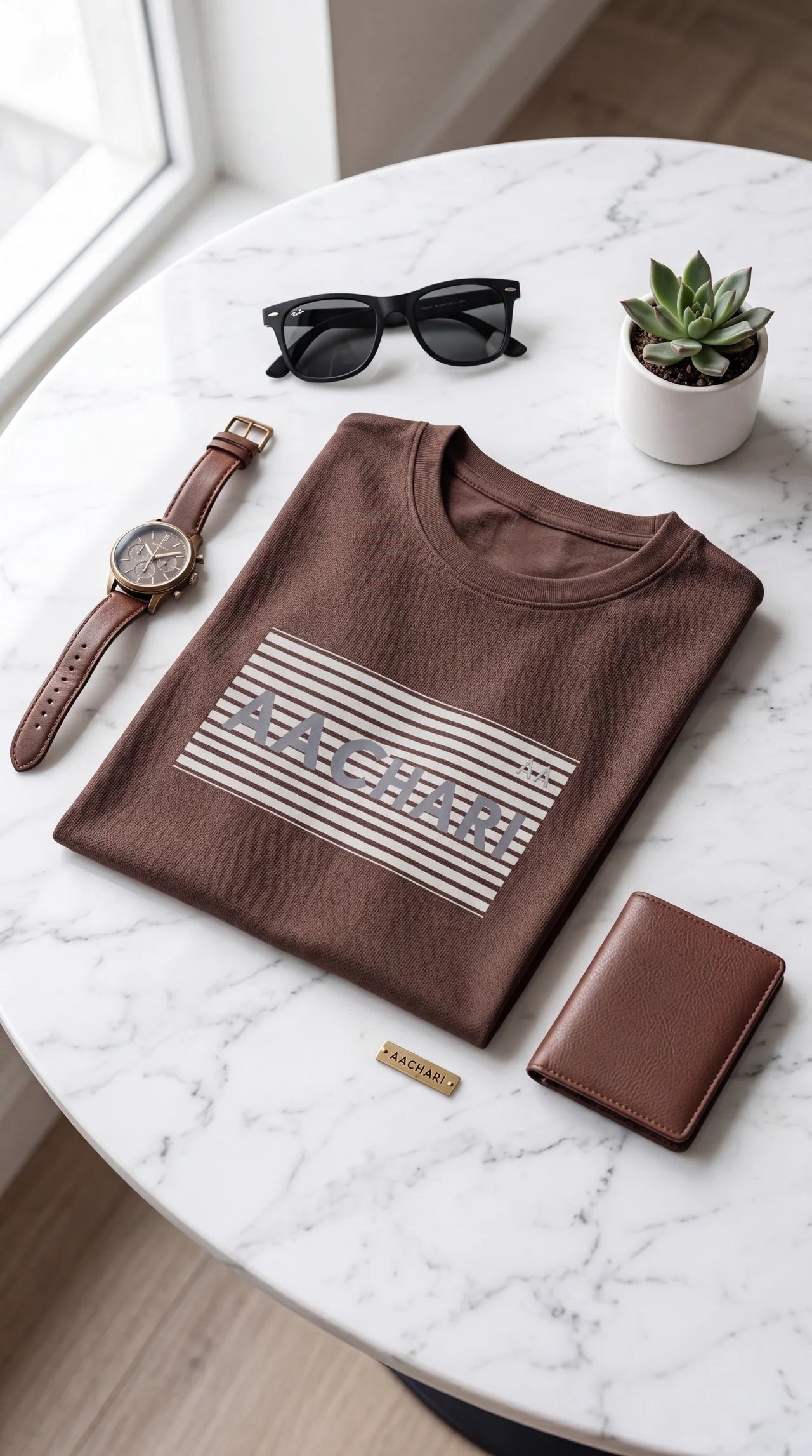 Label Brown T-Shirt