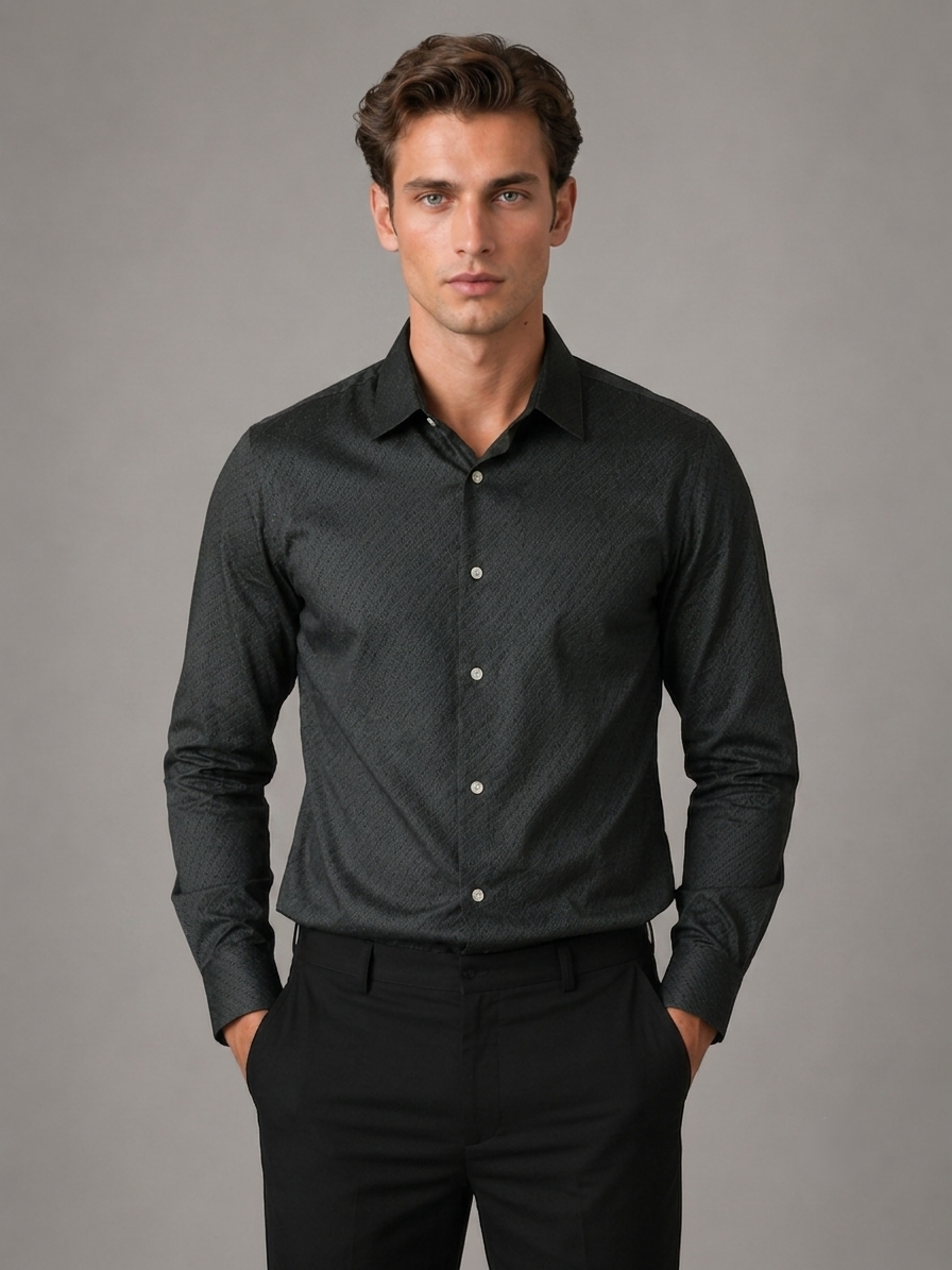 Forest Green Textured Shirt