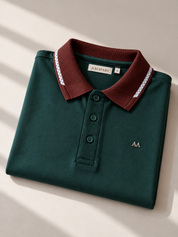 Green Polo with brown accent