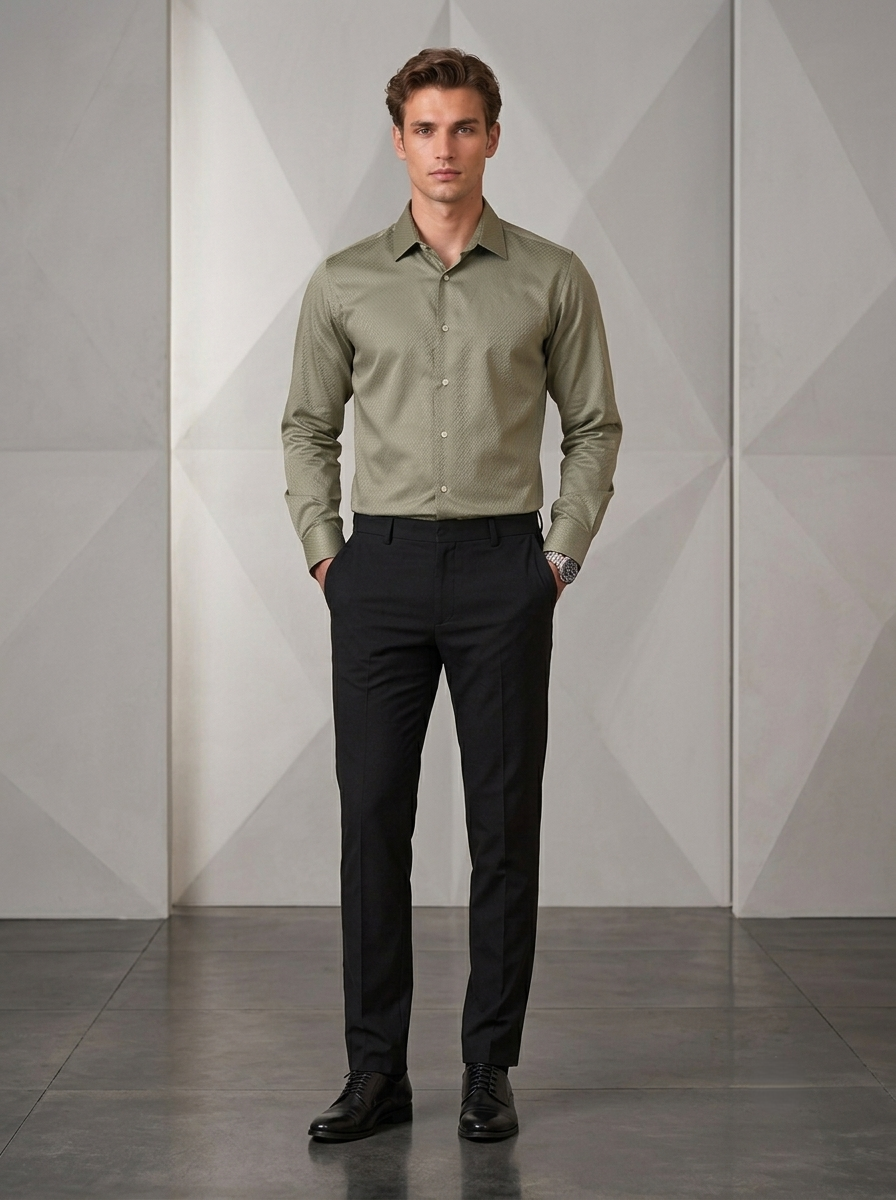 Sage Green Textured Shirt