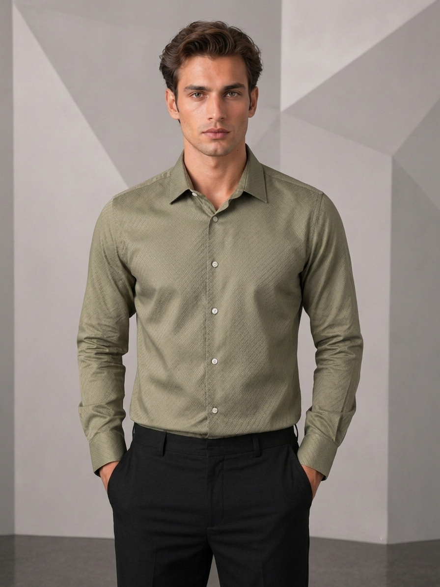 Sage Green Textured Shirt