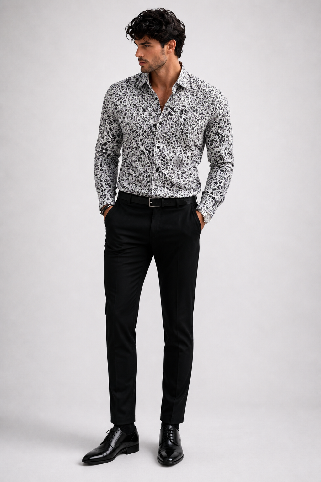 Aachari Classic White Floral Shirt