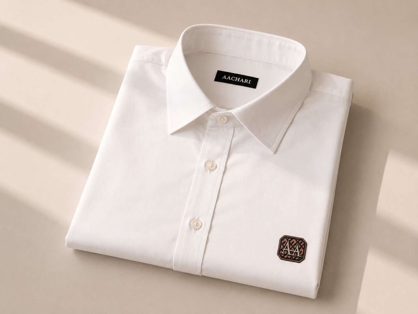White Short-Sleeve Button-Up