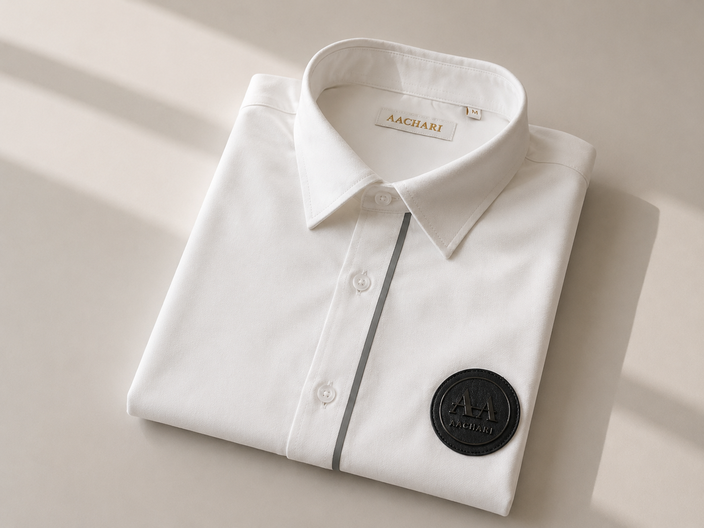 White Shirt with Grey Trim