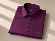 Wine Short-Sleeve Button-Up