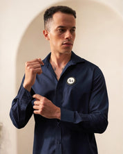 Navy blue Shirt with Golden Accent
