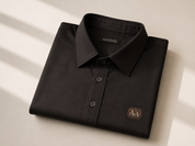 Black Short-Sleeve Button-Up